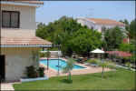 Pool and garden at Oroklini villas.